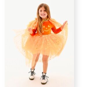 NWT Fancy Shmancy Baby orange whimsical pumpkin tutu & cape sz 3